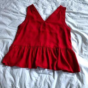 ⭐️3/$25 LOFT Red Peplum Shell